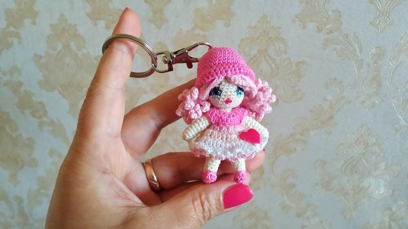 2.95 tall mini crochet doll 7.5cm