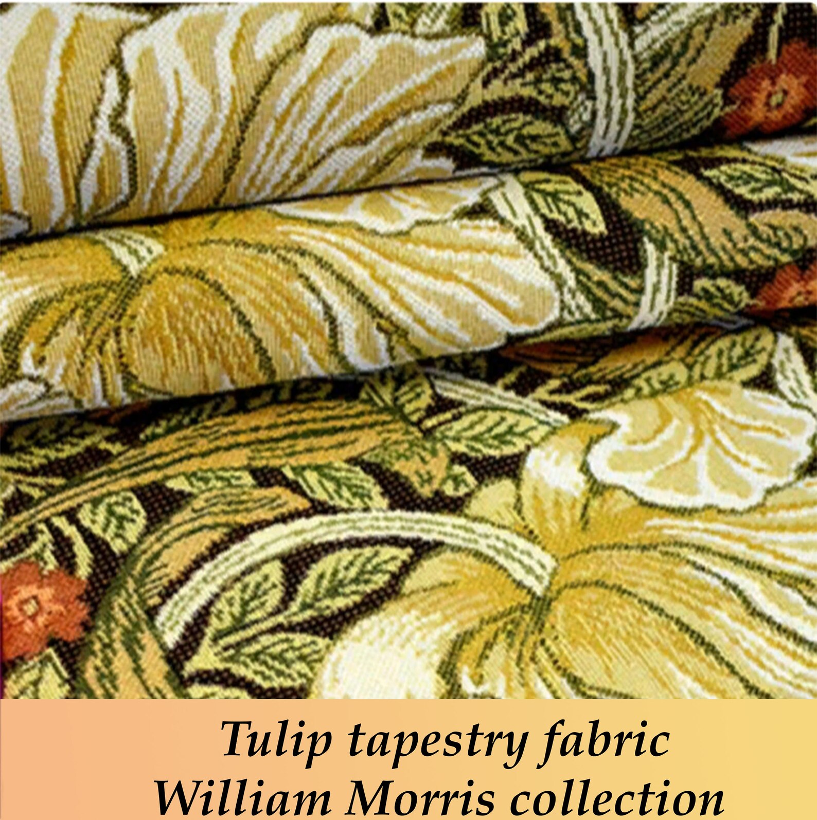 Tulipán William Morris flores beige sobre fondo oscuro | Etsy
