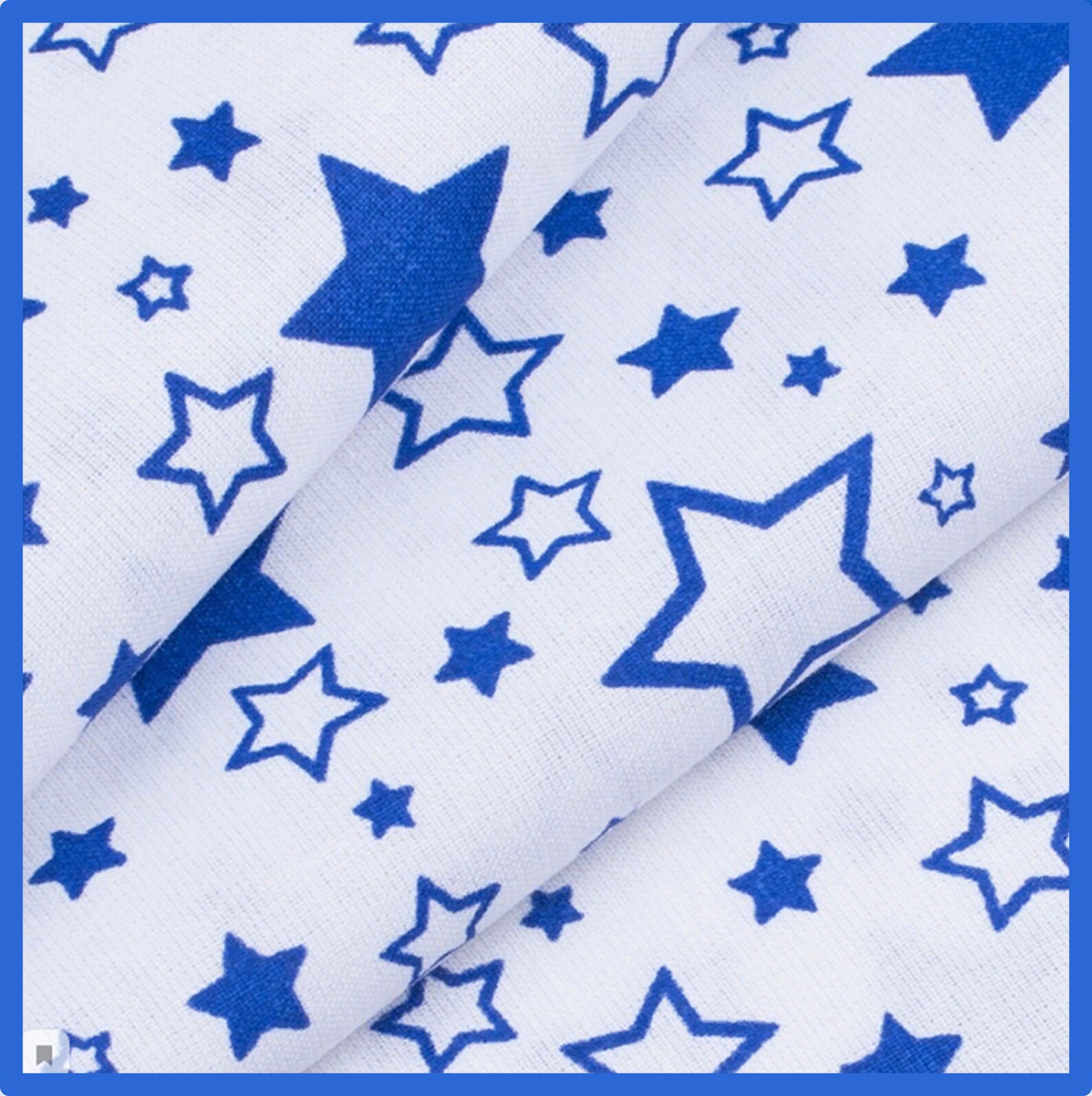 Cotton stars fabric for kids Fabric baby and me Blue White Etsy