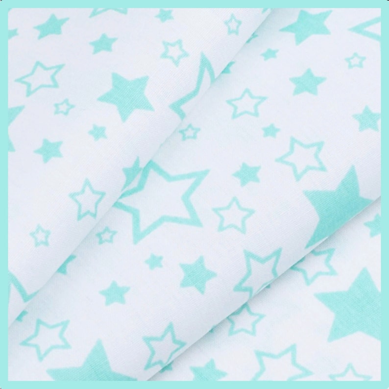 Fabric quilting Apparel fabric Cotton stars fabric for kids Patchwork Cotton fabric Green stars by half yard Diy Home Decor Craft