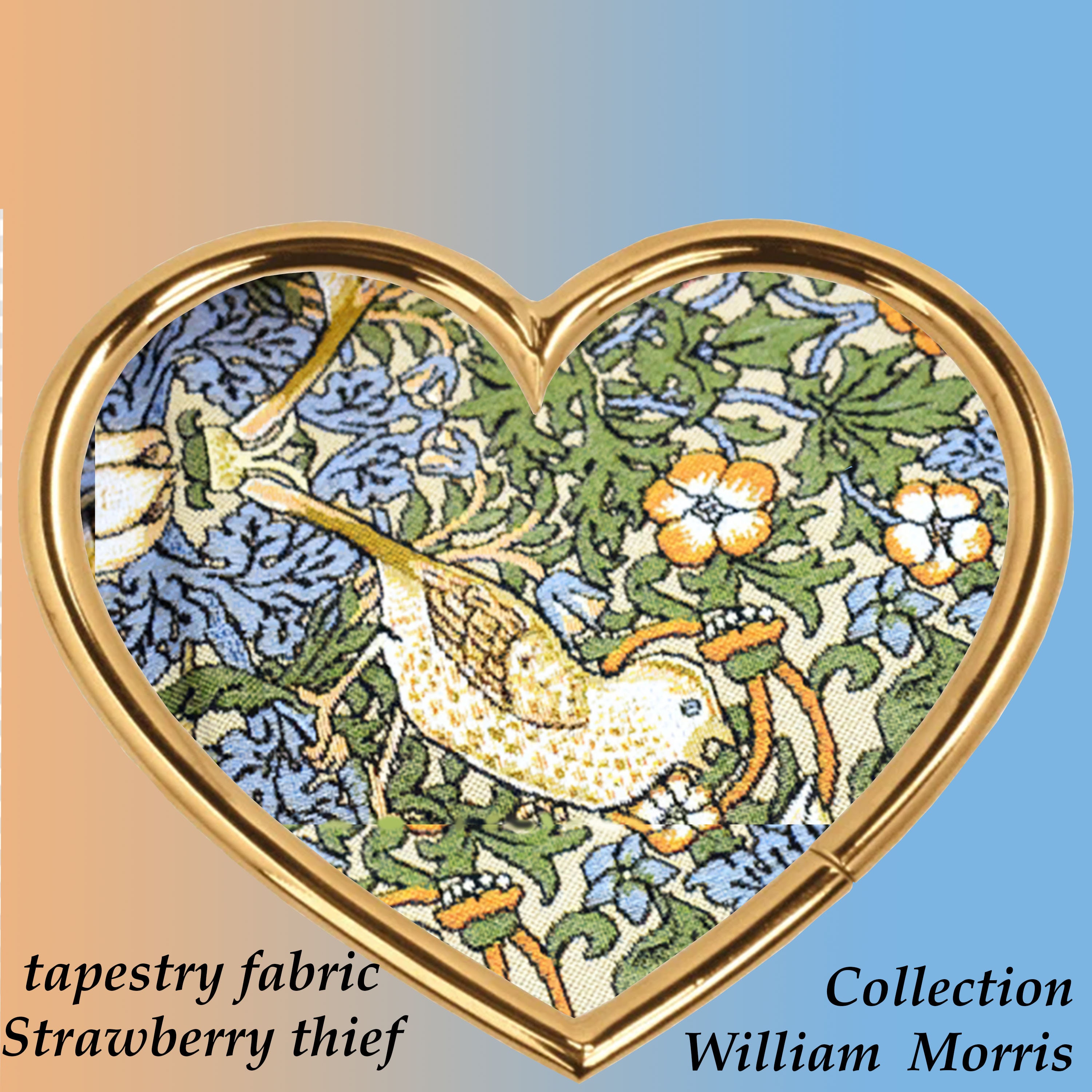 Ladrón de fresas Morris flores azules tapicería de tela para | Etsy