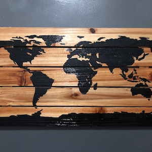 Weltkarte auf Vintage Holz