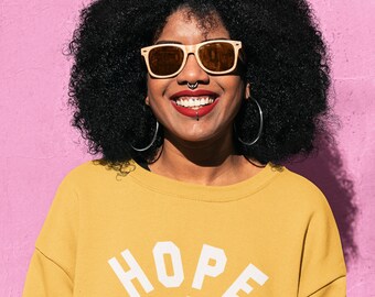 HOPE POSITIVE Damas la FIV para Mujer Eslogan Gris Negro Suéter Sudadera