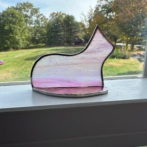 Small Standing stained glass cat suncatcher gift ornament bild 9