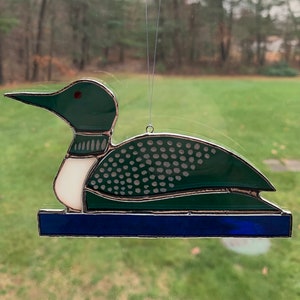 Stained Glass Loon SunCatcher Ornament