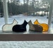 Standing stained glass cat suncatcher ornament 