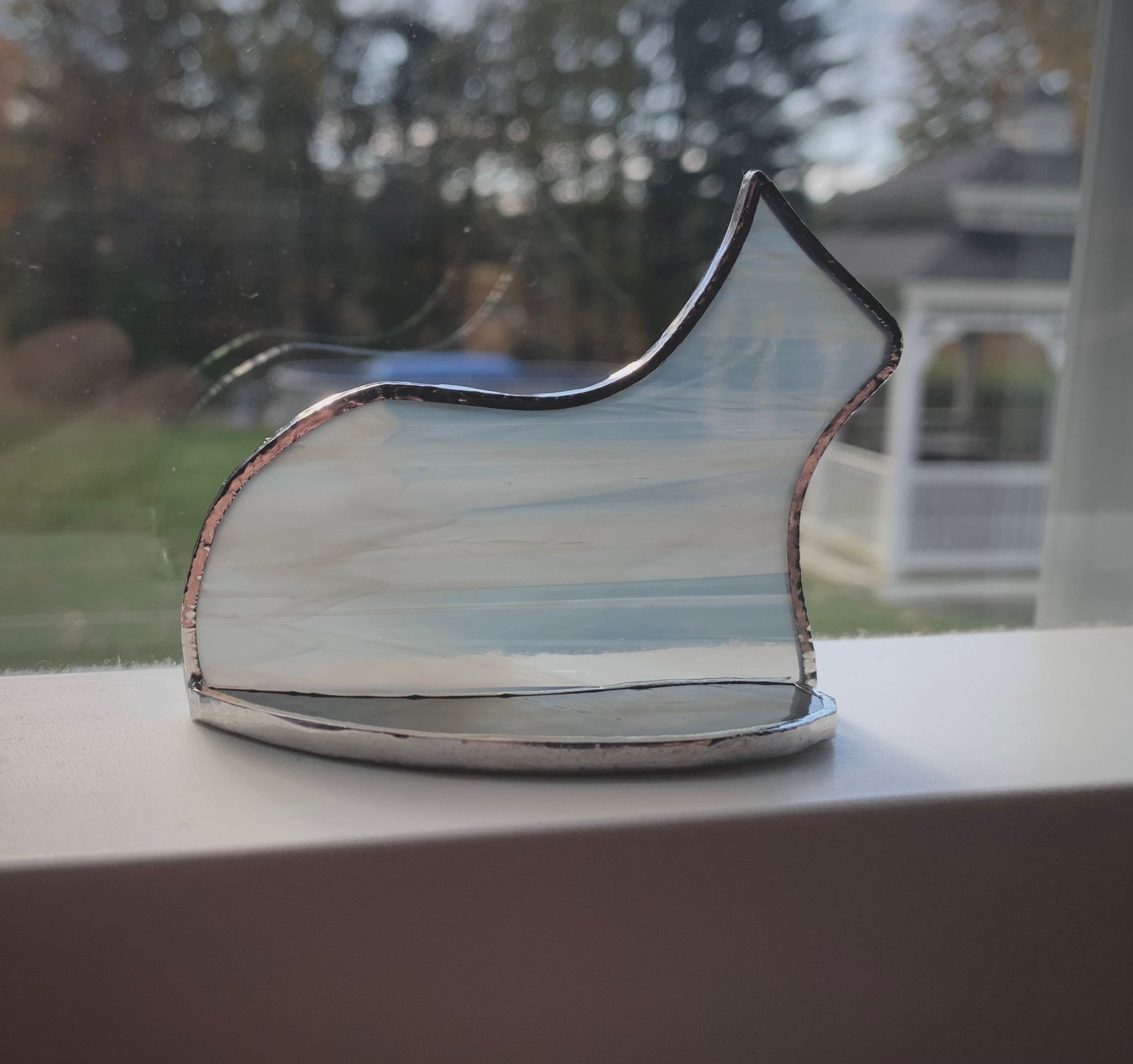 Small Standing Stained Glass Cat Suncatcher Ornament