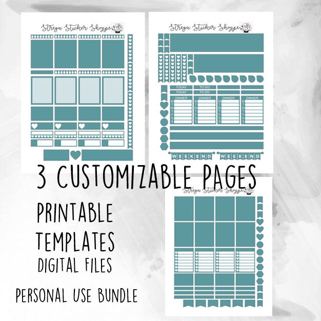 PRINTABLE DIGITAL DOWNLOAD Erin Condren / Happy Planner / - Etsy