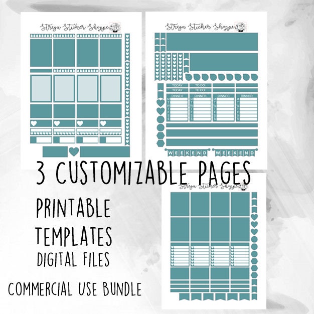 PRINTABLE DIGITAL DOWNLOAD - Erin Condren / Happy Planner / Vertical ...