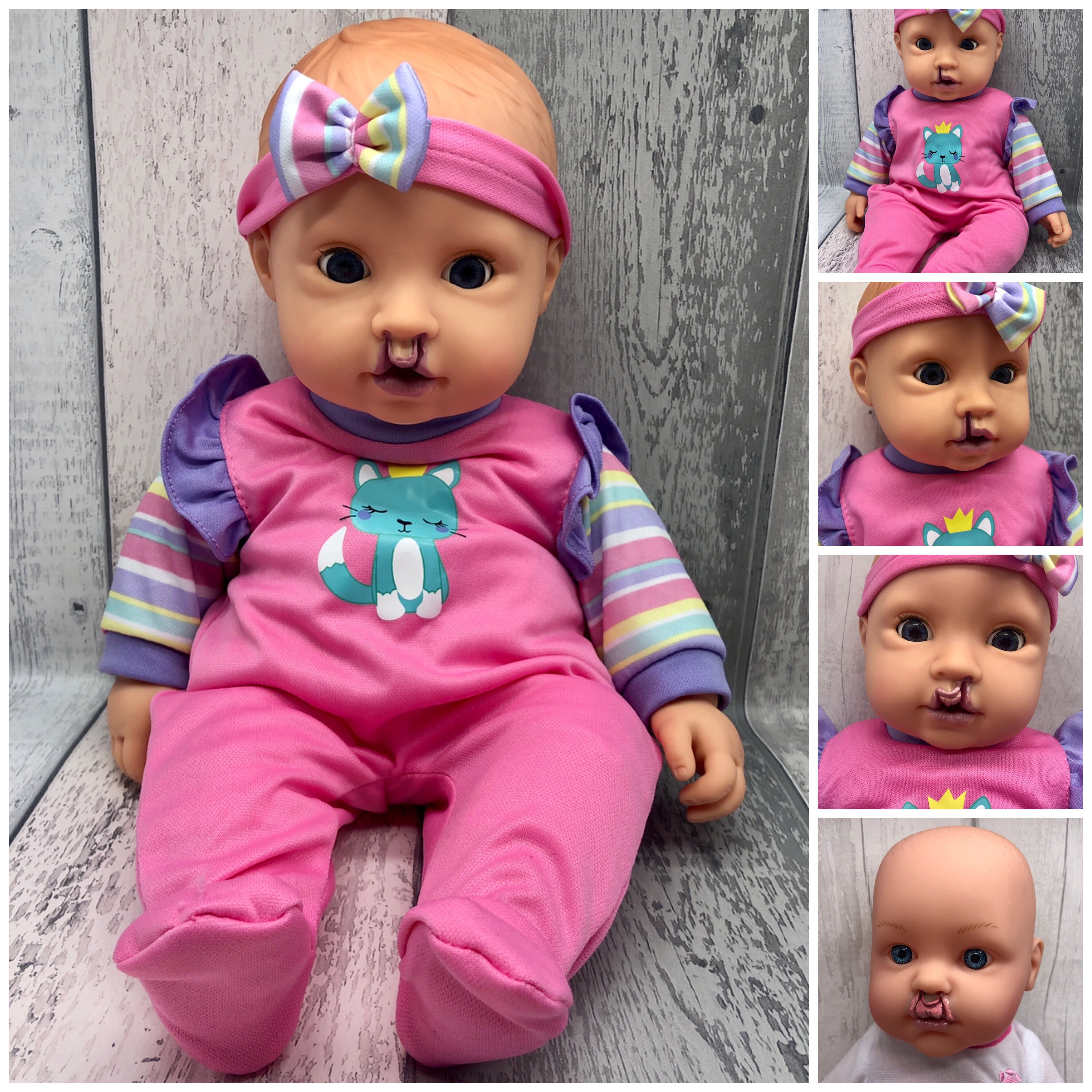 Cleft Lip Doll Pink Clothing Custom Made Add Hearing Aids Etsy