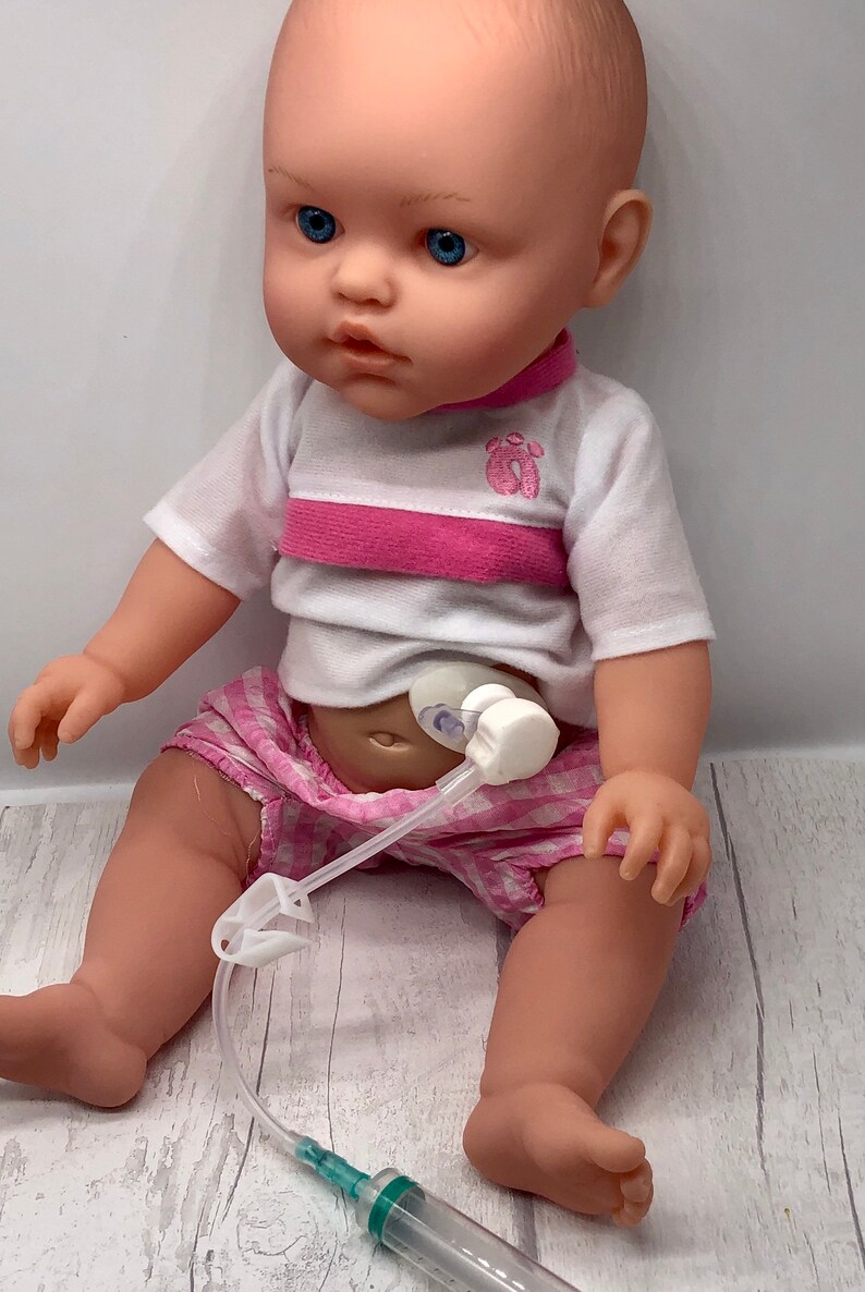 One Doll with Handmade MIC KEY Style Button Feeding Tube. Etsy