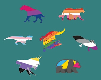 LGBTQ Pride Animal Enamel Pins