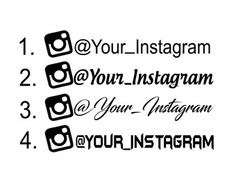Custom Instagram Username Car Sticker, Window Decal, Instagram Business