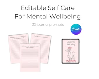 Hecho para ti plantilla de diario de planificación editable canva mental health lead magnet