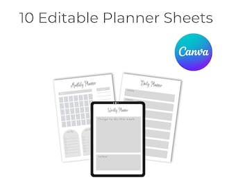 Plantilla de Canva de salud mental para diario de planificación editable hecho para ti