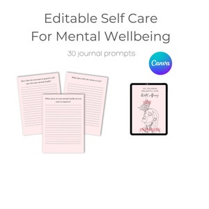Done for you editable planner journal template canva mental health lead magnet
