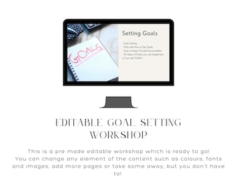 Hecho para ti Taller de establecimiento de objetivos editable Seminario web Entrenador Terapeuta espiritual