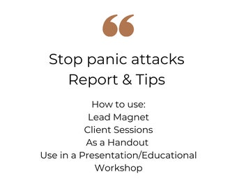 HECHO PARA USTED Hoja de trabajo de ataque de pánico informe consejos cbt plantilla de diario editable bienestar canva