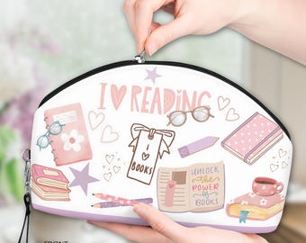 Buch-Liebhaber-Make-up-Tasche, Kosmetiktasche, Reise-Toilettenartikel für Bücherleser