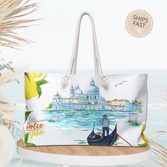 carry on tote bags for travel La Dolce Vita Weekender Tote Bag: Italy Travel Carry-On