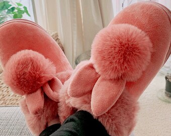 blackpink rose bunny slippers