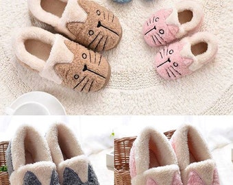 fluffy cat slippers