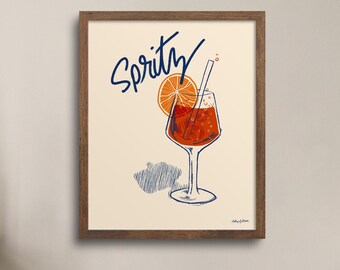 Aperol Spritz Art Print: Cocktail Wall Art Decor