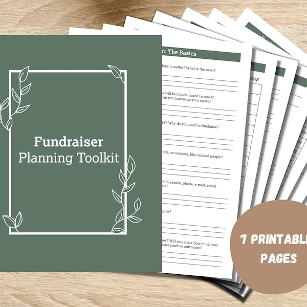 Printable Fundraiser Planning Toolkit - 7 Page Fundraising Guide