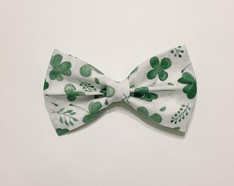 Shamrock Dog Bow | Bow Tie | St. Patricks Day | Clover | St. Patty's Day | Elastic | Detachable