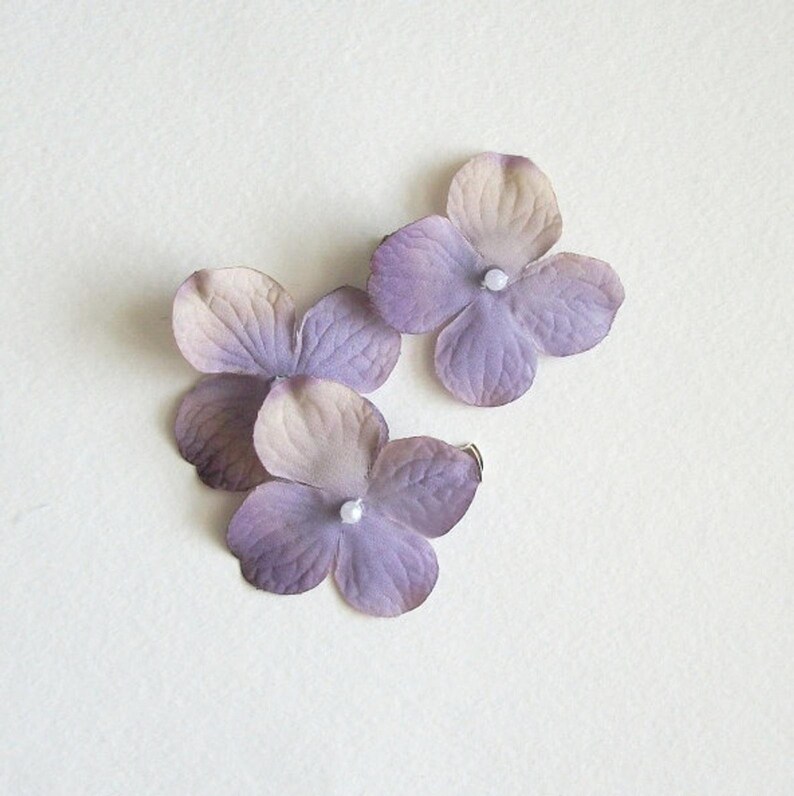 Purple Flower Hair Clips Lilac Light Purple Natural Flower Etsy