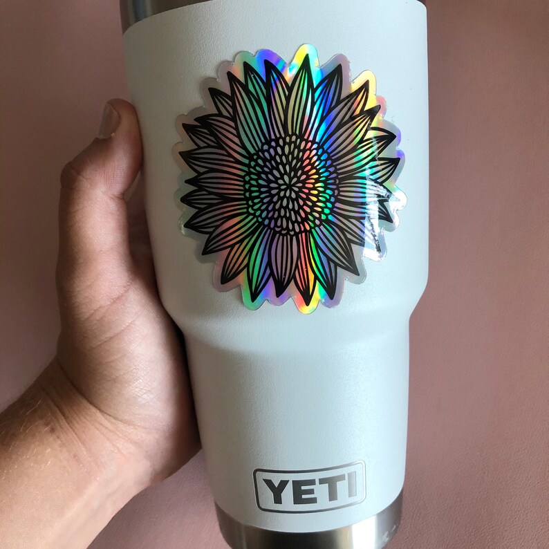 holographic sunflower sticker sunflower sticker waterproof