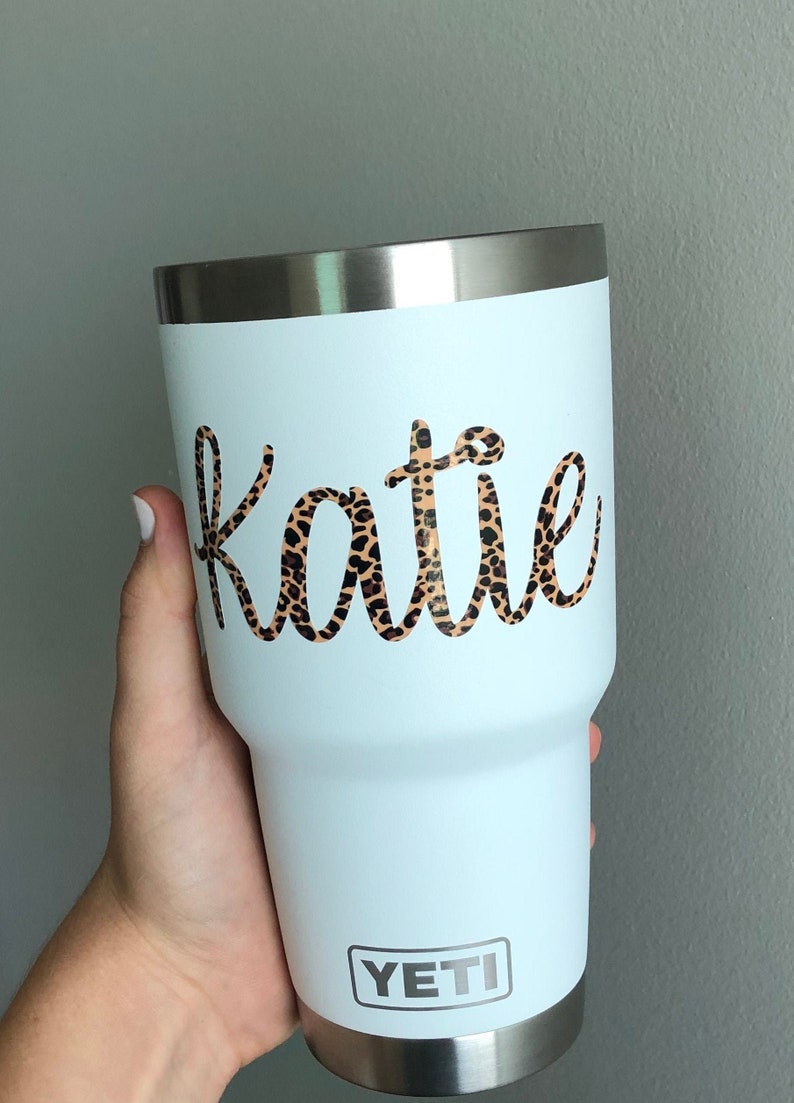 Cursive Name in Arrow Vinyl Decals for RTIC or Yeti Tumblers, Set of 2