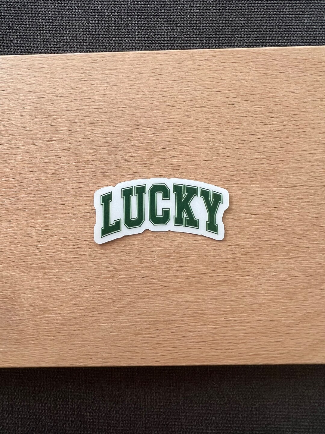 Lucky Sticker, Lucky Varsity Letters Laptop Sticker, Trendy Computer Sticker, Waterproof Sticker
