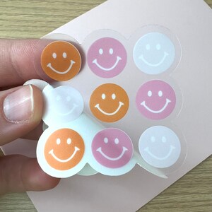 Happy Faces bundle Sticker, Be Happy Sticker, Trendy Hippy Smile Face Laptop Sticker, Waterproof Sticker, Small Gift Water Bottle Sticker