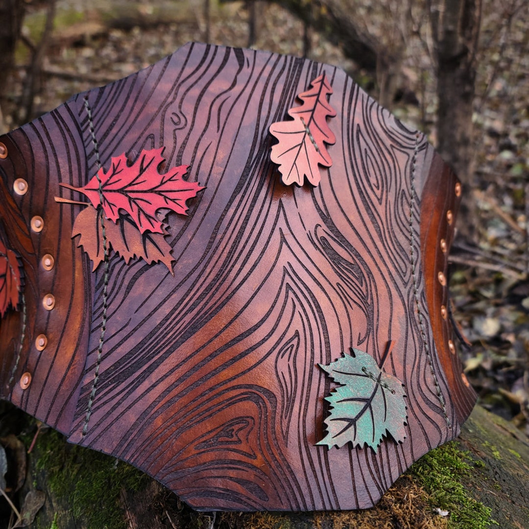 Tree Bark Leather Corset, Leather Corset Belt Underbust, Custom Made