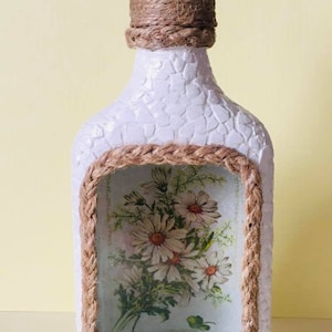 Decoupage-egg shell bottle