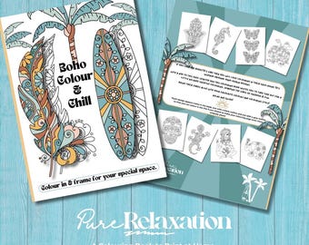 Boho Coloring Pages: 24 Relaxing Designs (Digital Download)