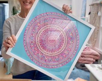 Hand Drawn Mandala Art, Colouring Pages, Boho Home Decor (Digital Download)