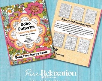 Boho Patterns Coloring Book: Floral Patterns and Mandalas (Digital Download)