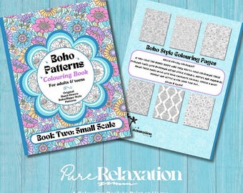 Boho Patterns Coloring Book: Small Scale Designs (Digital Download)