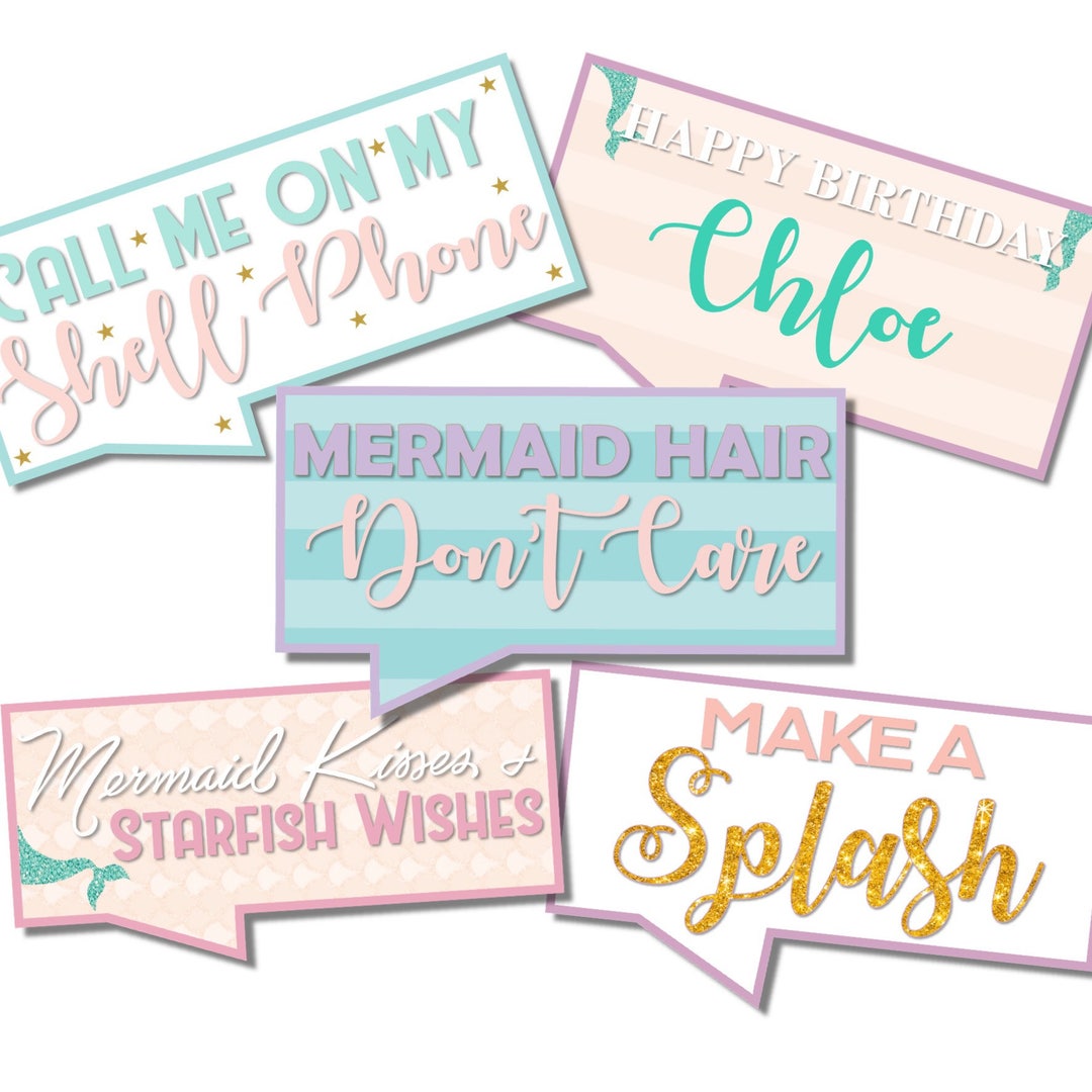DIGITAL FILE Mermaid Photo Booth Props Mermaid Photo Prop Under the Sea ...