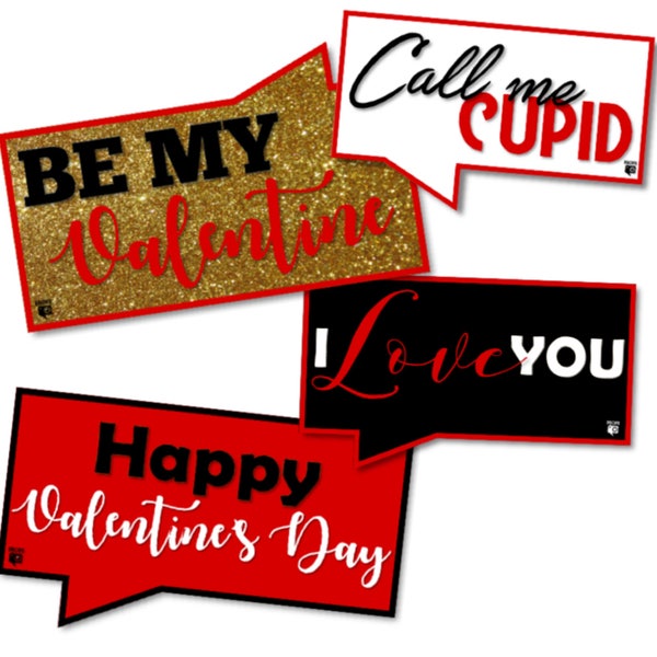 DIGITAL FILE** Valentines Day Photo Booth Props - Photo Booth Props - Valentine Photo Booth Props - Valentine Props - Valentine Signs