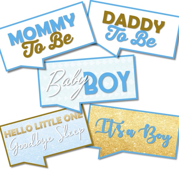 DIGITAL FILE**Boy Baby Shower Photo Booth Props - Baby Shower Props - Baby Boy Photo Props - Photo Sign for Baby - Baby Photobooth Prop