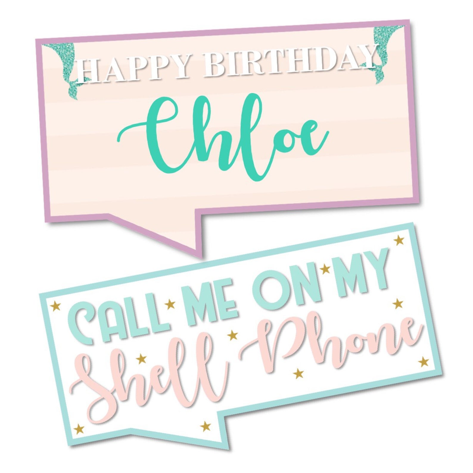 DIGITAL FILE Mermaid Photo Booth Props Mermaid Photo Prop Under the Sea ...