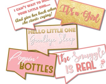 DIGITAL FILE**Girl Baby Shower Photo Booth Props - Photo Booth Props - Baby Girl Props - Girl Baby Shower Photo Booth - Props