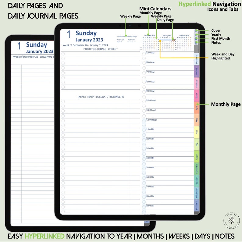 Goodnotes Daily Planner 2023 Digital Planner Notability Etsy Canada