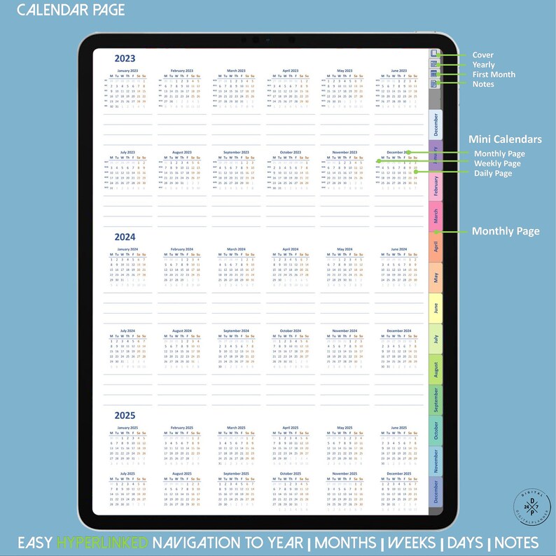 2023 Daily Digital Planner BUNDLE Goodnotes Notability Etsy Canada