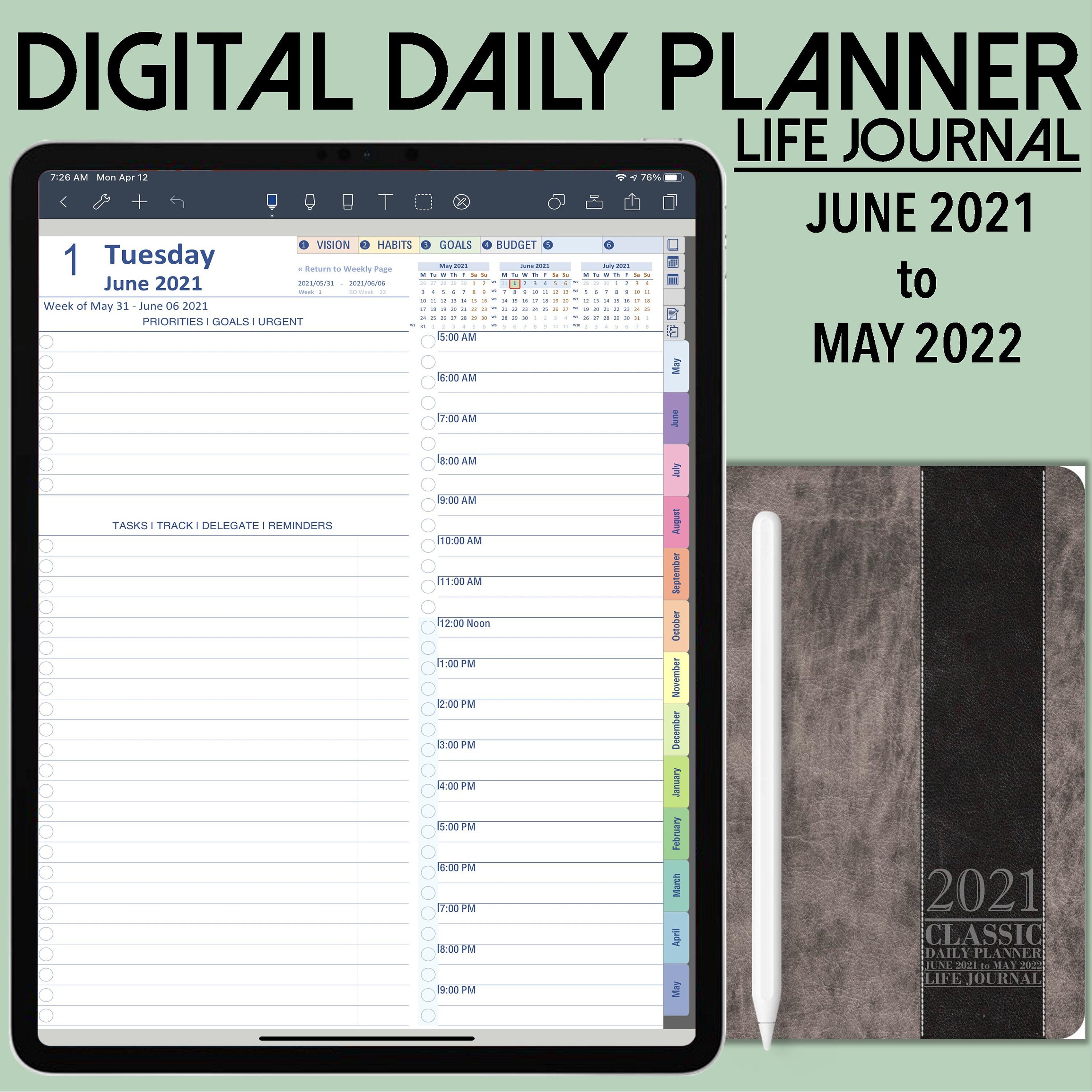 free digital planner goodnotes 2021 2022