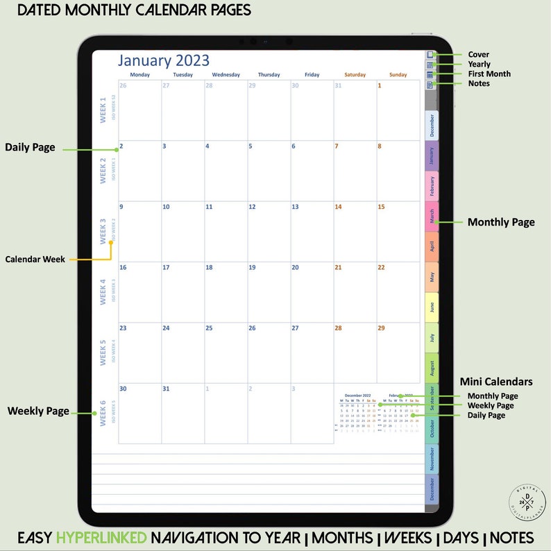 Goodnotes Daily Planner 2023 Digital Planner Notability Etsy Canada