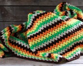 French crochet handmade. Boho wool crochet knit multicolor. French bedspread. Boho bedspread crocheted. Vintage quilt. French boho boutis.